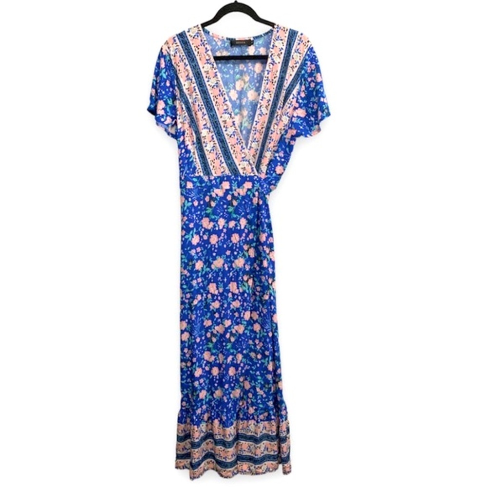 Zesica Floral Print Maxi Wrap Dress